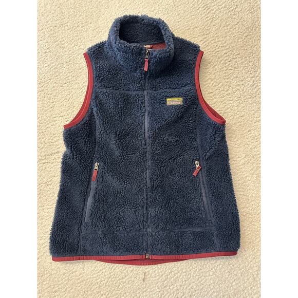LL Bean Womens Sherpa Fleece Vest Medium - Picture 1 of 5